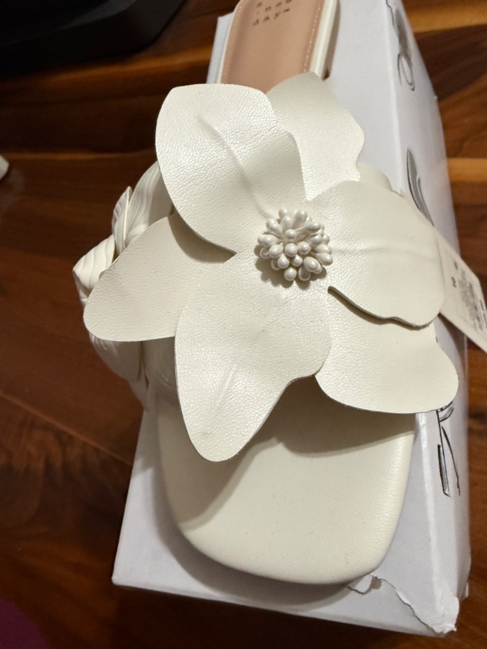 Women's Alyssa Floral Slide Sandals - A New Day White (size 10, NWT) - Picture 11 of 15